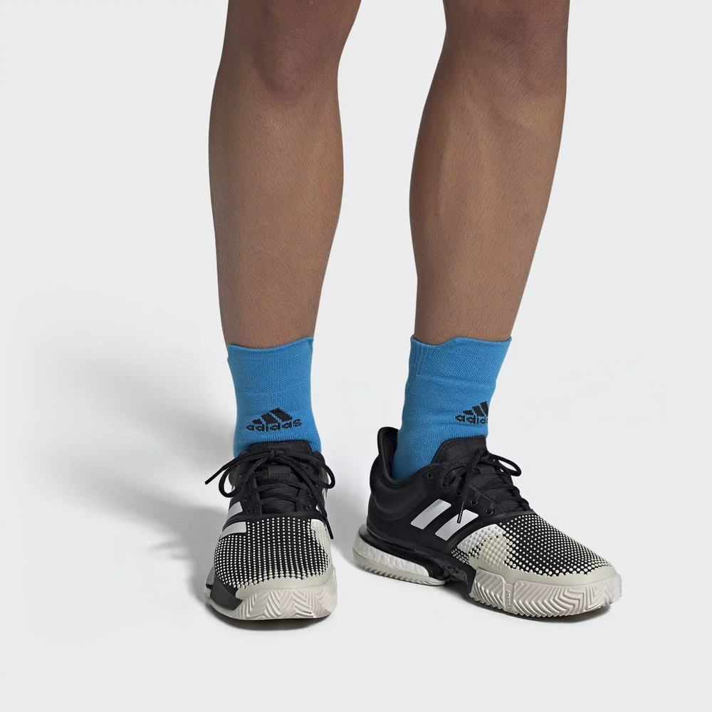 Adidas SoleCourt Boost Clay Zapatillas De Tenis Negros Para Hombre (MX-21781)